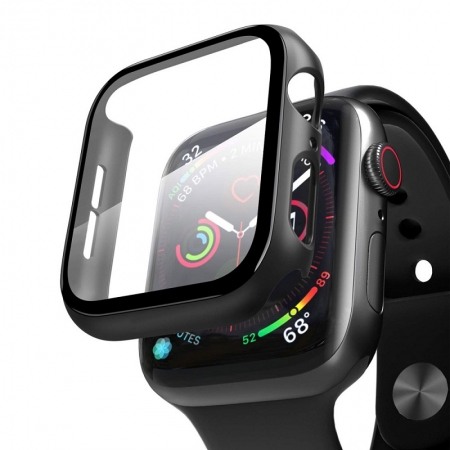 Apple Watch полностью покрытый закаленное стекло-экран протектор с ПК бампер 