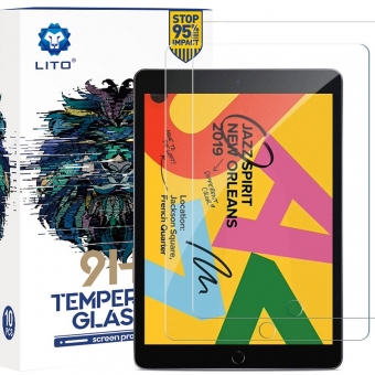 Лучшие LITO Full Coverage Полный клей 9H Твердый матовый стеклянный протектор экрана для iPad 10,2-дюймовый (7-е поколение, 2019) для продажи