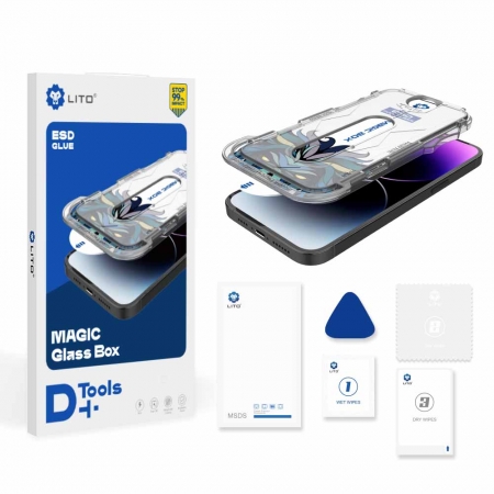 Оптовая продажа Lito Magic Box D + Tools HD Full Glass Screen Protector для iPhone 