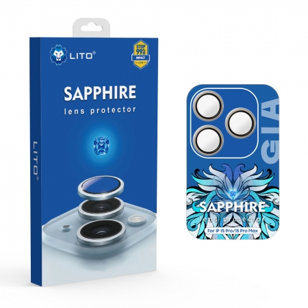 Сапфировая защита объектива камеры Lito S+ с простым в установке аппликатором для iPhone 15 серии 