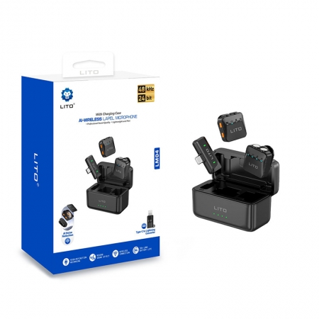 Беспроводной петличный микрофон LITO LM04 с функцией шумоподавления и кристально чистым звуком, соответствующий флагманским стандартам. 