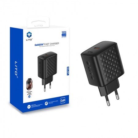 Быстрое зарядное устройство LITO LC13 GaN 20 Вт с портом USB-C 