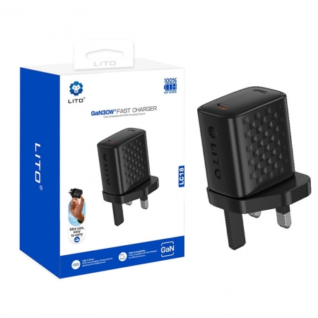 Зарядное устройство для телефона LITO LC18 30 Вт GaN USB-C и адаптер питания 