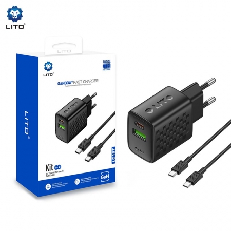 Зарядное устройство для телефона LITO LC19 30 Вт GaN и адаптер питания USB-C 