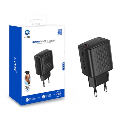 Быстрое зарядное устройство LITO LC17 GaN 30 Вт с портом USB-C 
