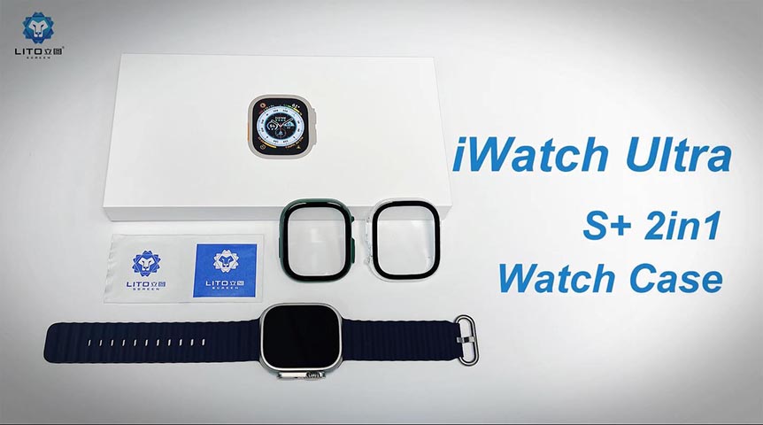 Чехол для Apple Watch Ultra Watch с набором 2 в 1 из закаленного стекла
