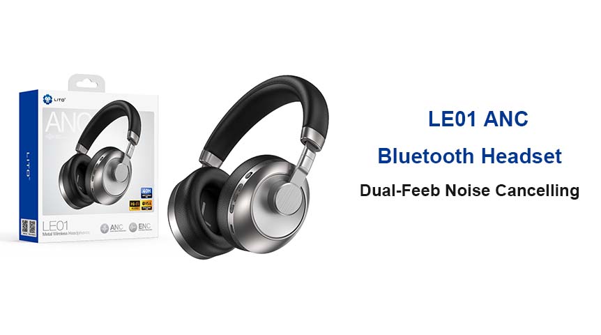 Гарнитура LITO LE01 ANC Bluetooth 5.4 с двойным шумоподавлением и временем воспроизведения 40 часов