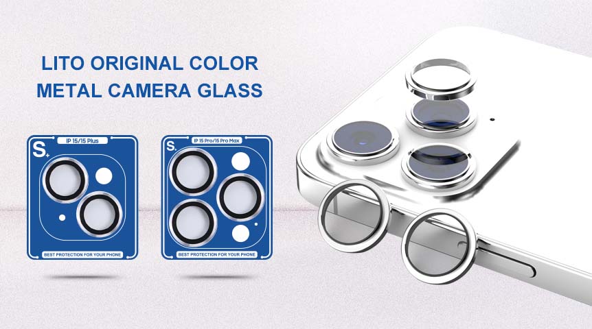 Оригинальная цветная защита объектива камеры Lito с аппликатором для iPhone 15 серии