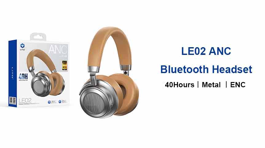 LITO LE02 Металлическая Bluetooth-гарнитура с активным шумоподавлением