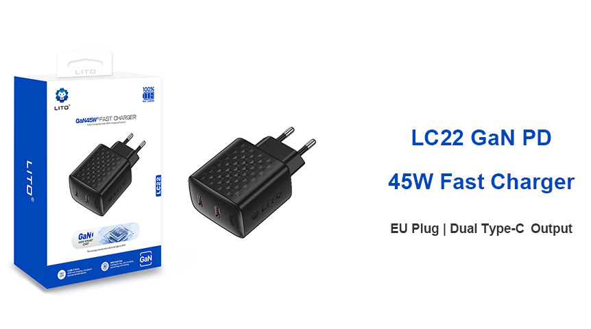 Ищете компактное зарядное устройство GaN мощностью 45 Вт с поддержкой быстрой зарядки через два порта USB-C?