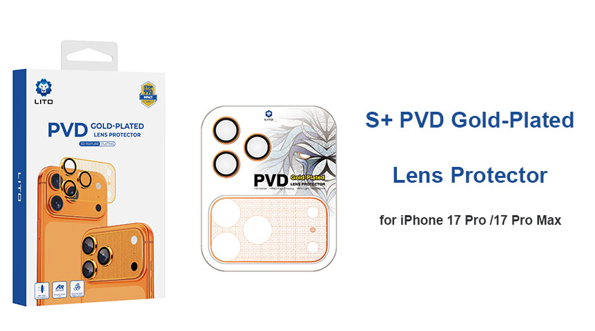 Защитная пленка Lito S+ с PVD-покрытием и золотым напылением для iPhone 17 Pro Max